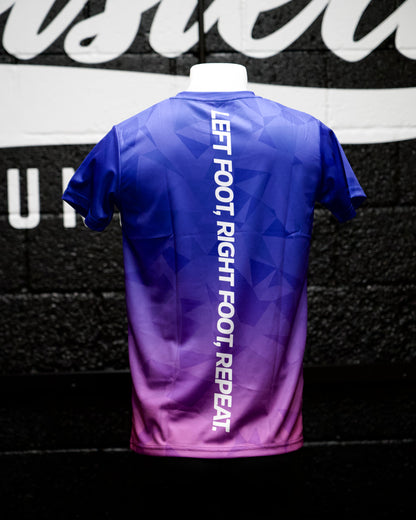 "Geo" Race Tee - Navy/Pink