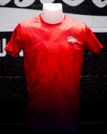 "Geo" Race Tee - Red/Navy