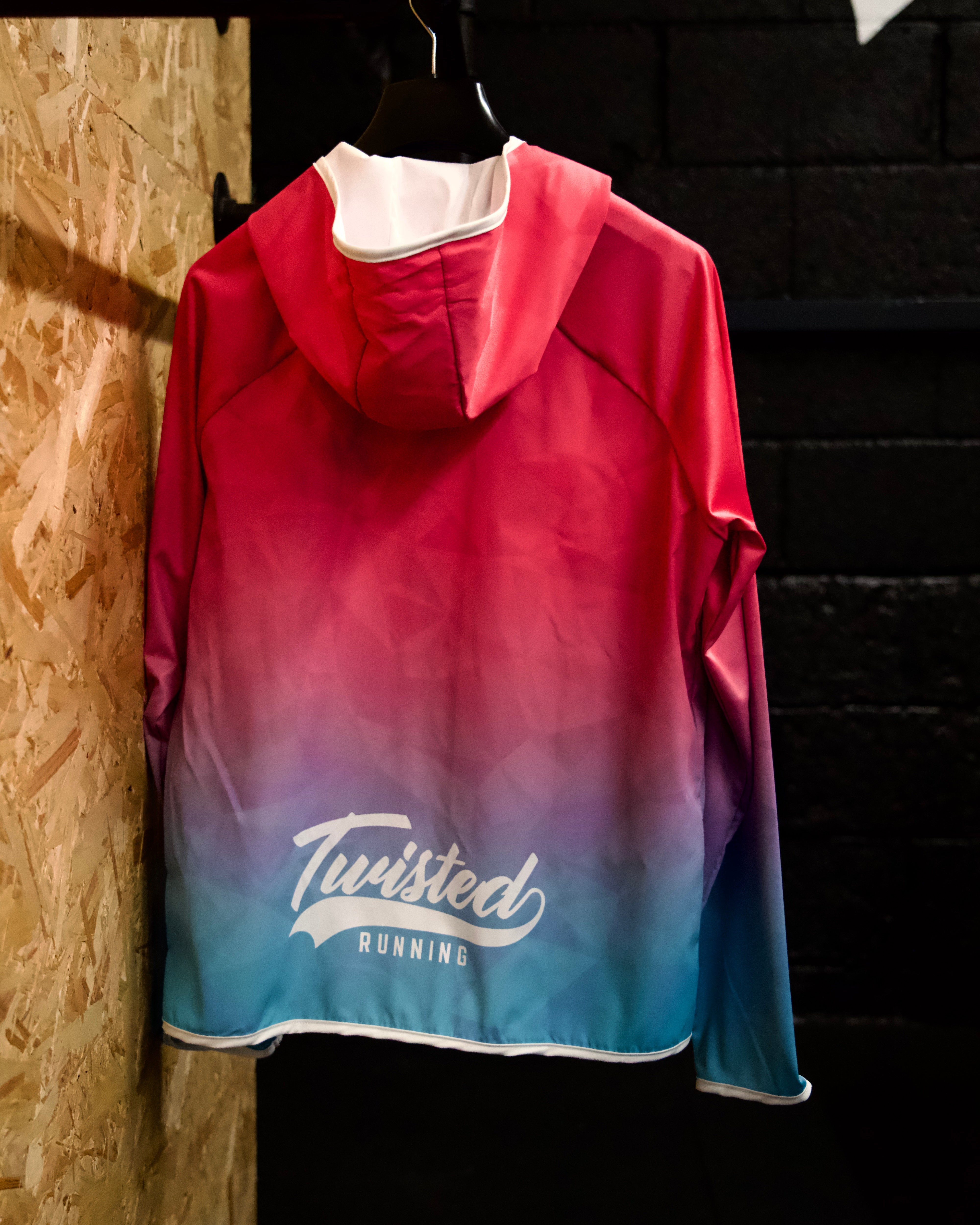 Twisted Running Windbreaker – Geo Pink / Blue (New Sleeve Fabric)