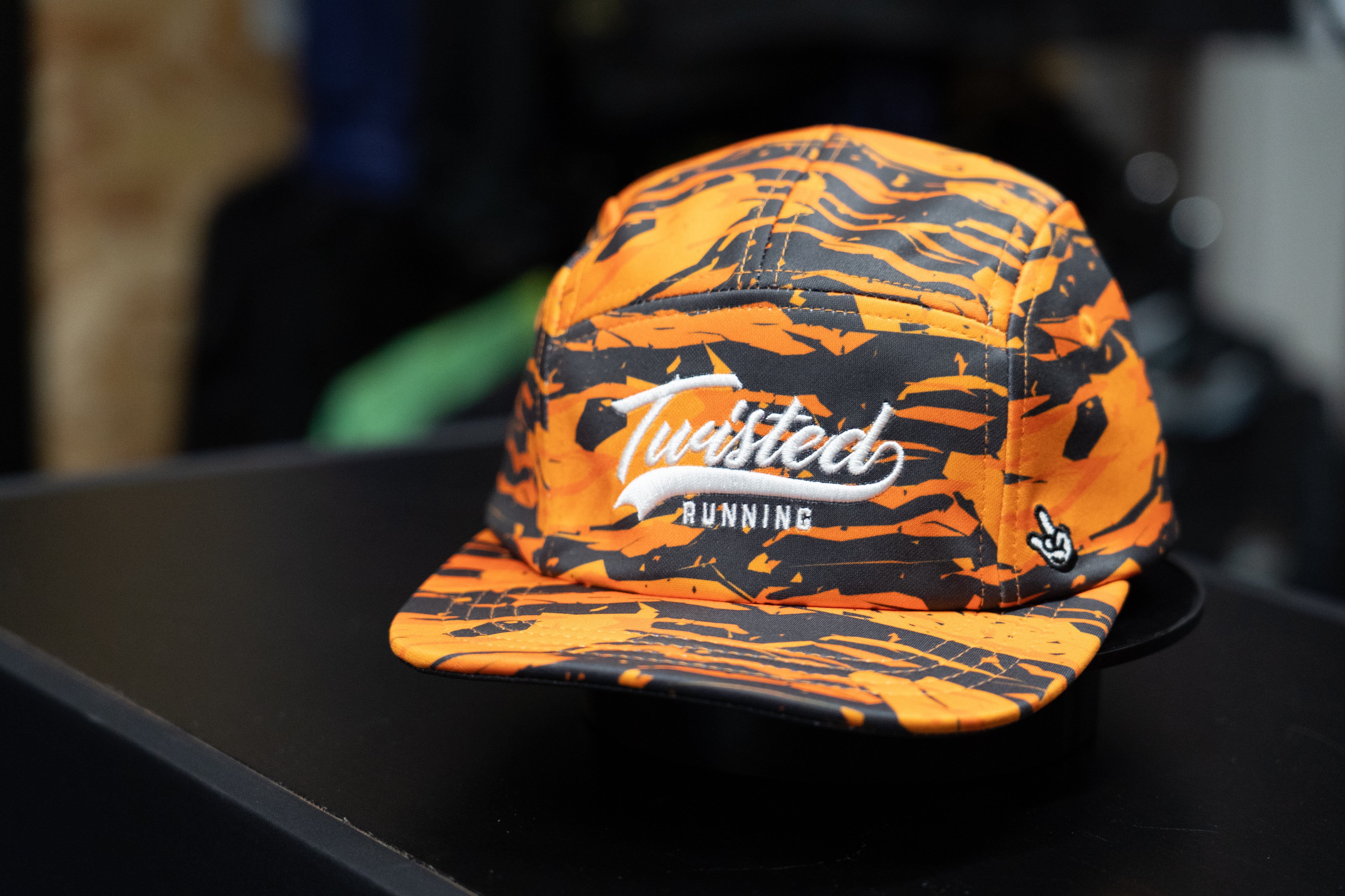 Orange/Charcoal Camo Technical Cap