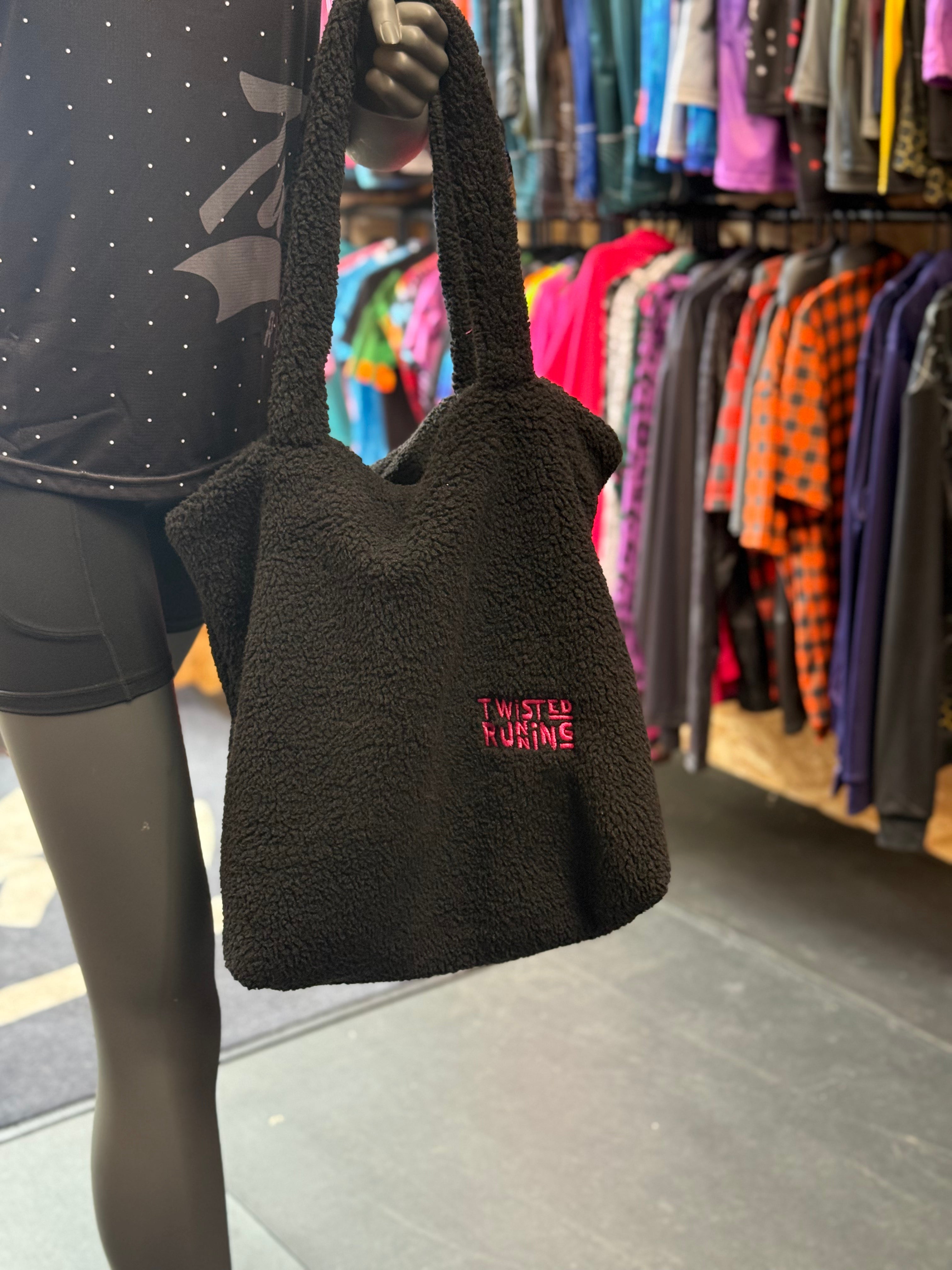 Twisted Running Borg Fleece Tote Bag