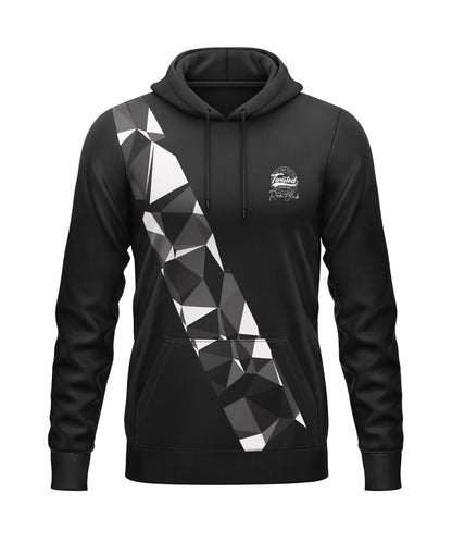 Twisted Run Club Hoodie (Polyester) - Black/White