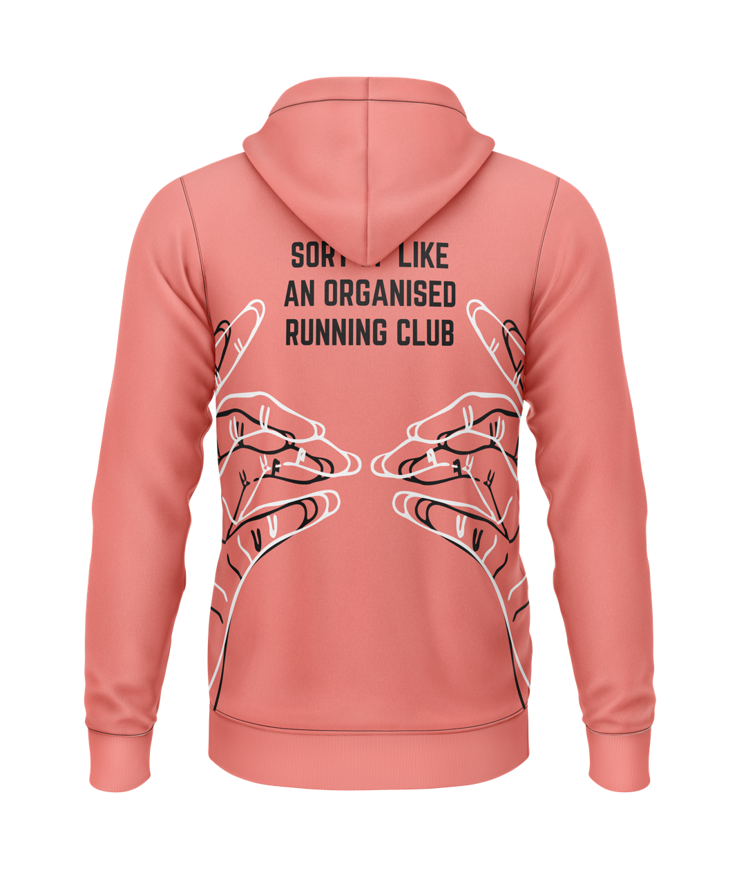 Run The Joules Hoodie (Polyester) - Salmon/Black