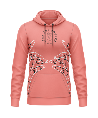 Run The Joules Hoodie (Polyester) - Salmon/Black