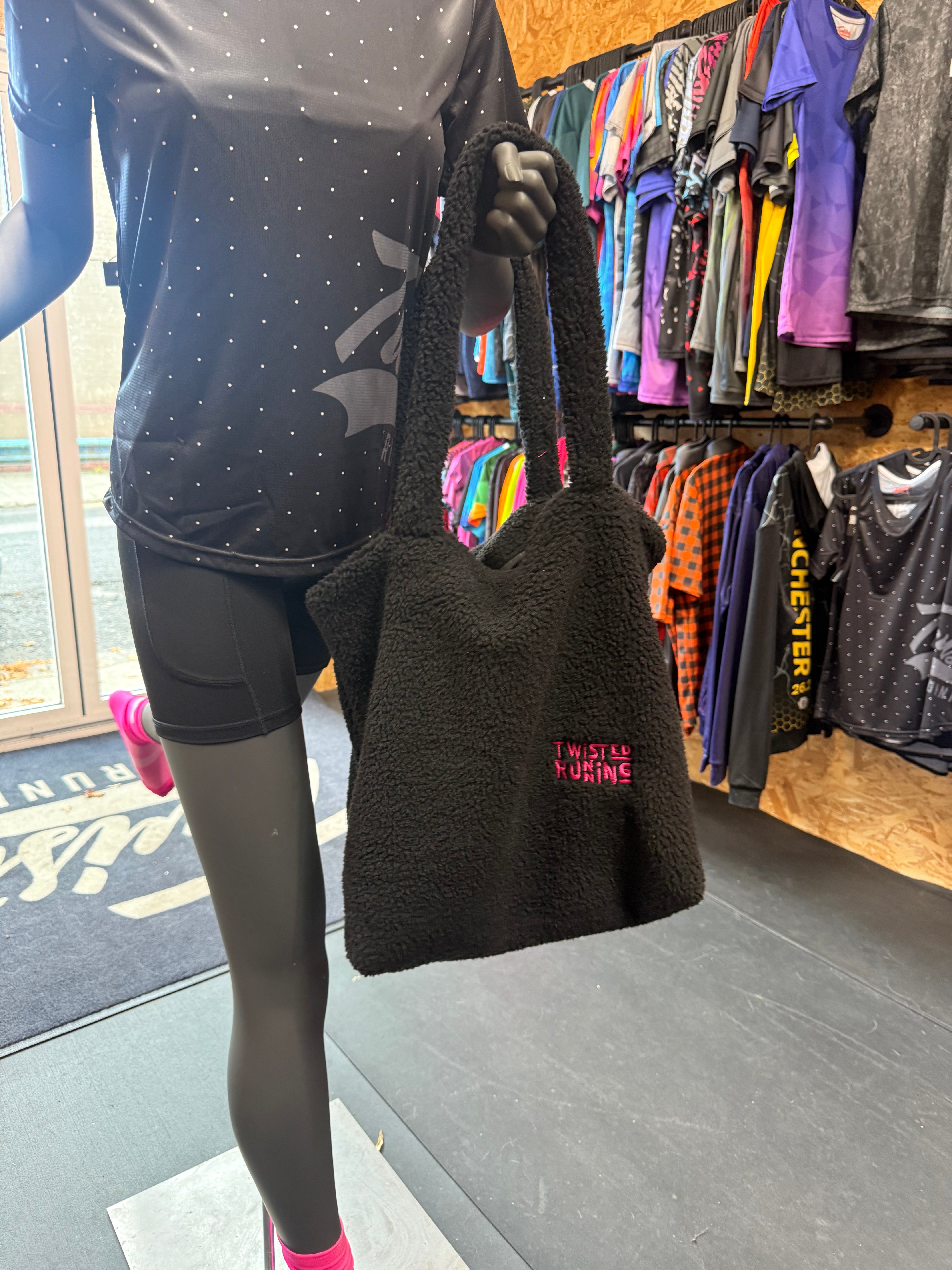 Twisted Running Borg Fleece Tote Bag