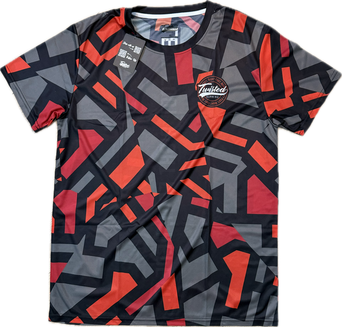 "Shatter" Technical Race Tee –  Black/Red