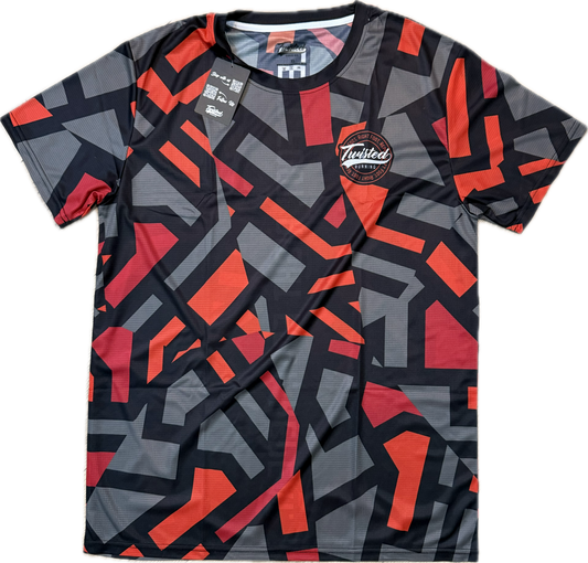 "Shatter" Technical Race Tee –  Black/Red