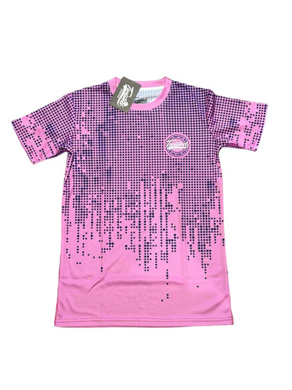 KIDS - "Dot" Technical Running Tee (Pink/Navy)