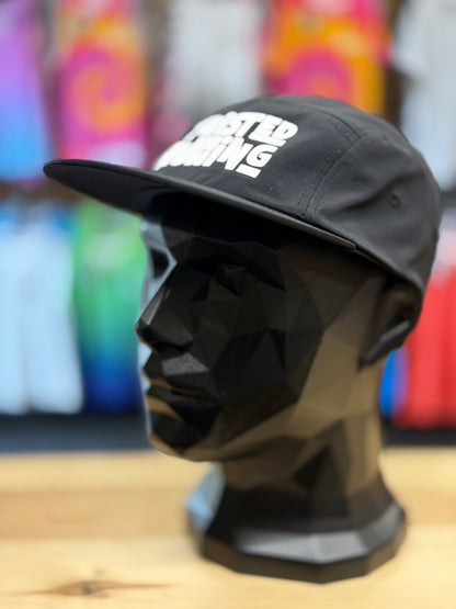 Twisted Running 5 Panel Camper Cap - Black