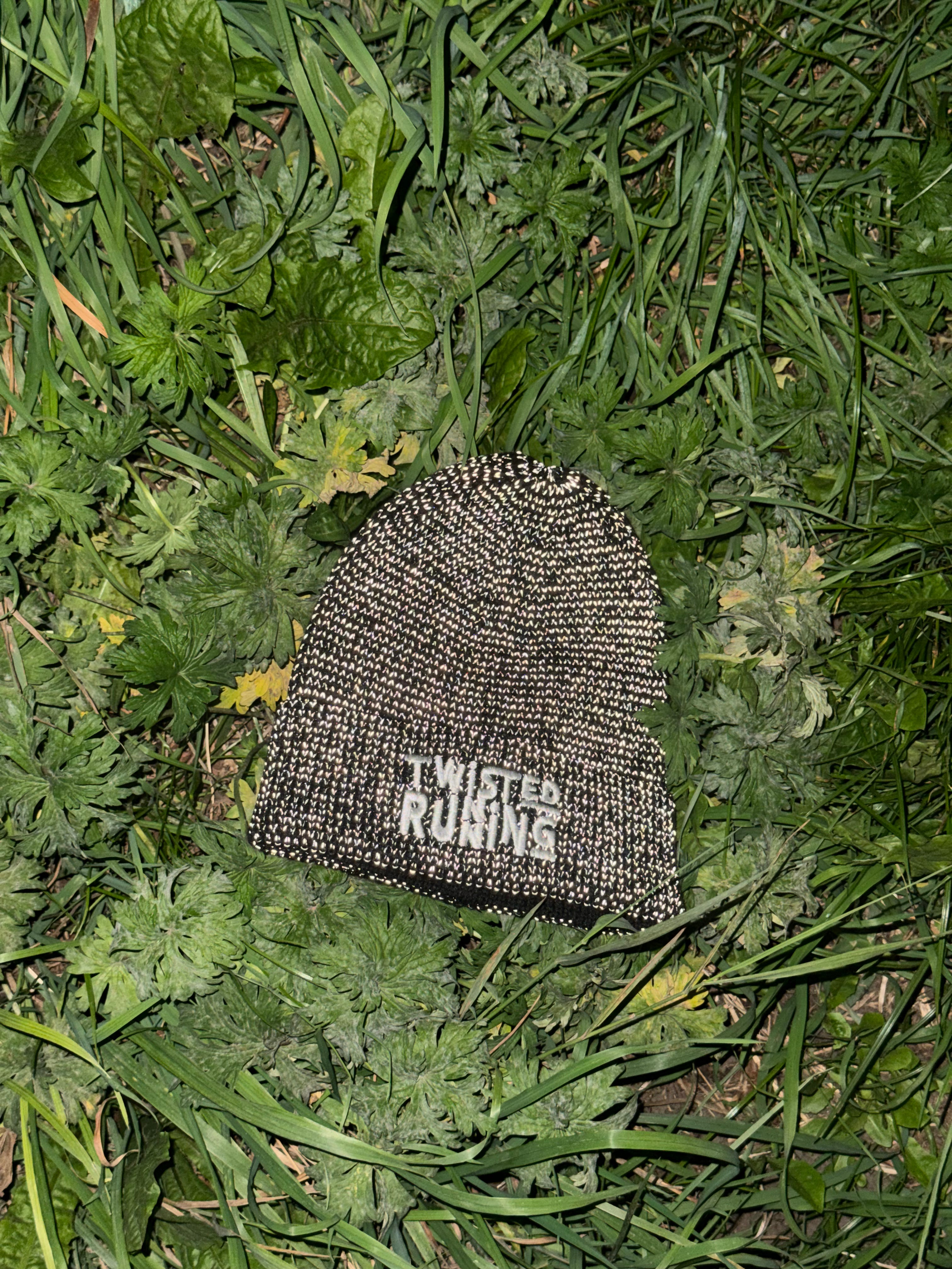Twisted Reflective Beanie - Black