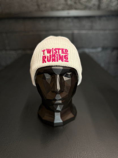 Twisted Reflective Beanie - White