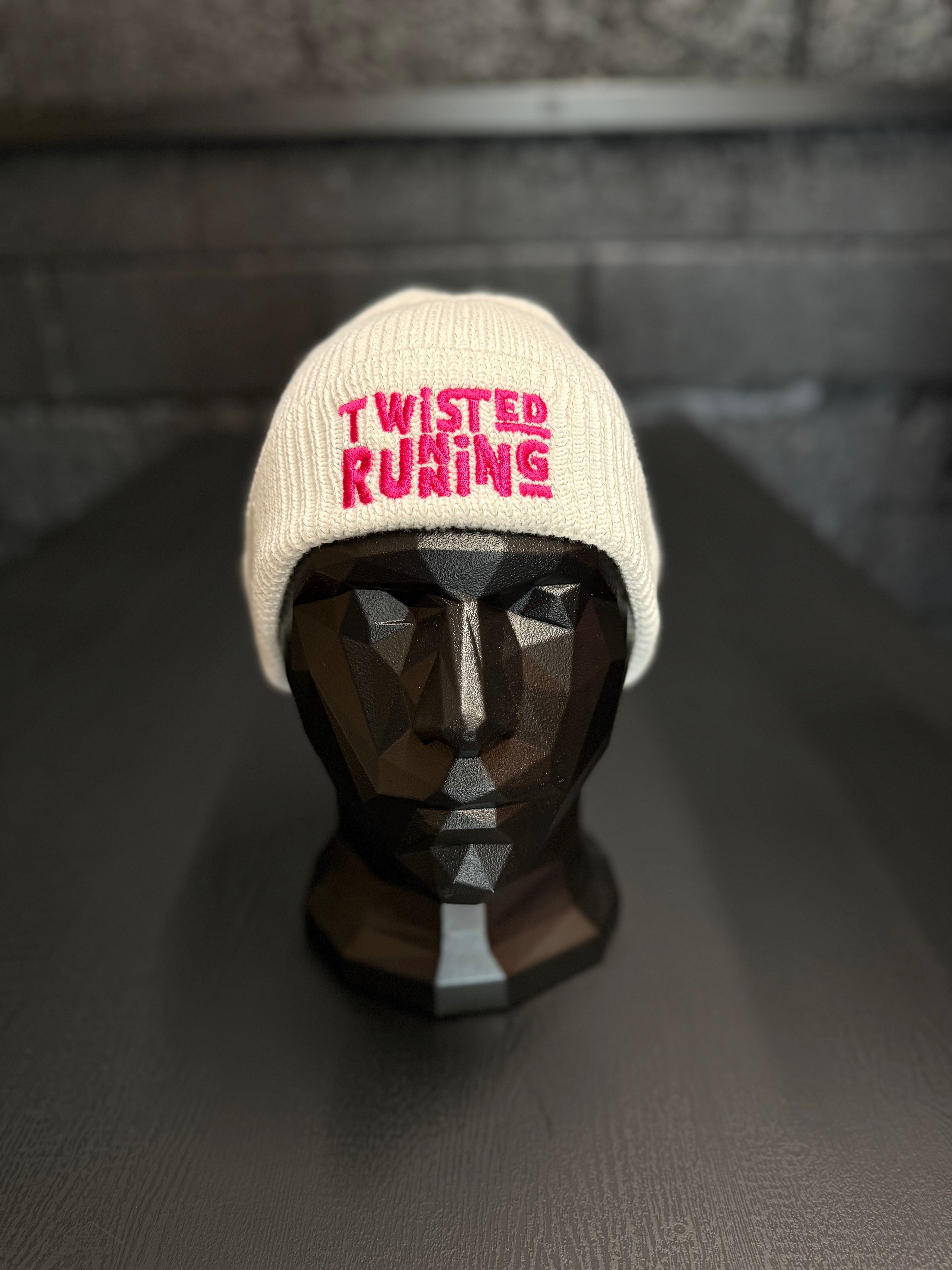 Twisted Reflective Beanie - White