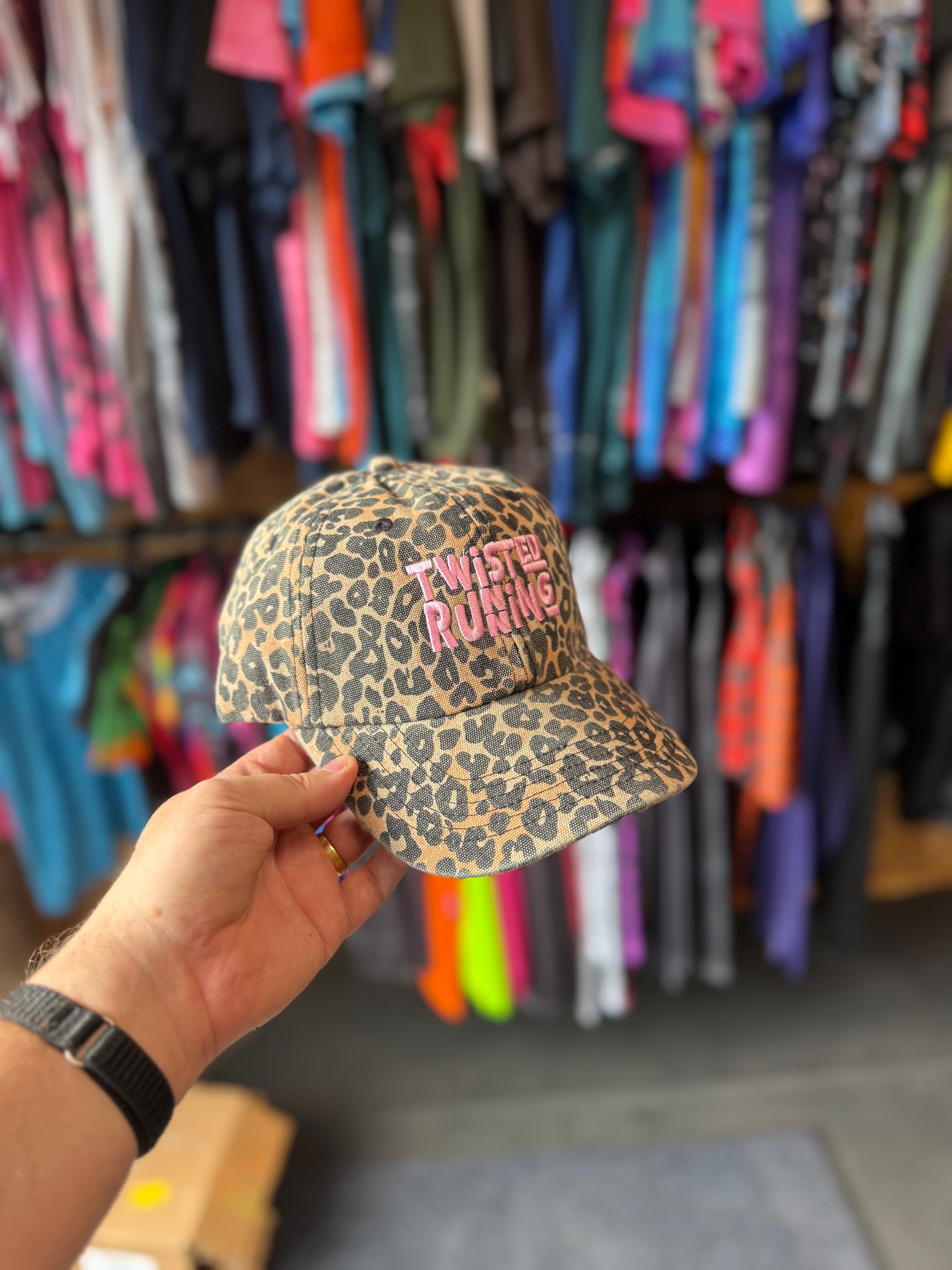 Twisted Running Leopard Print 6 Panel Cap