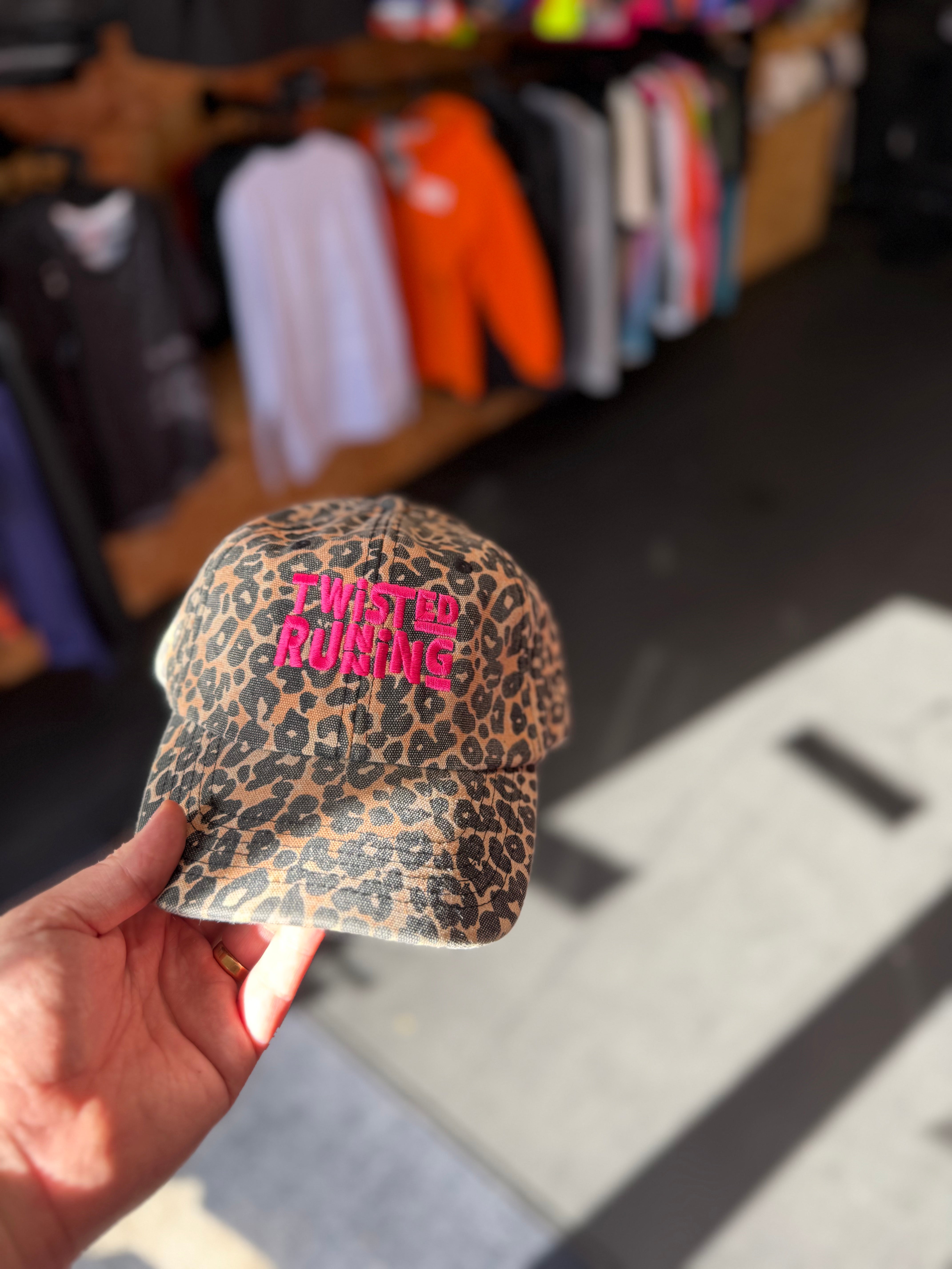 Twisted Running Leopard Print 6 Panel Cap