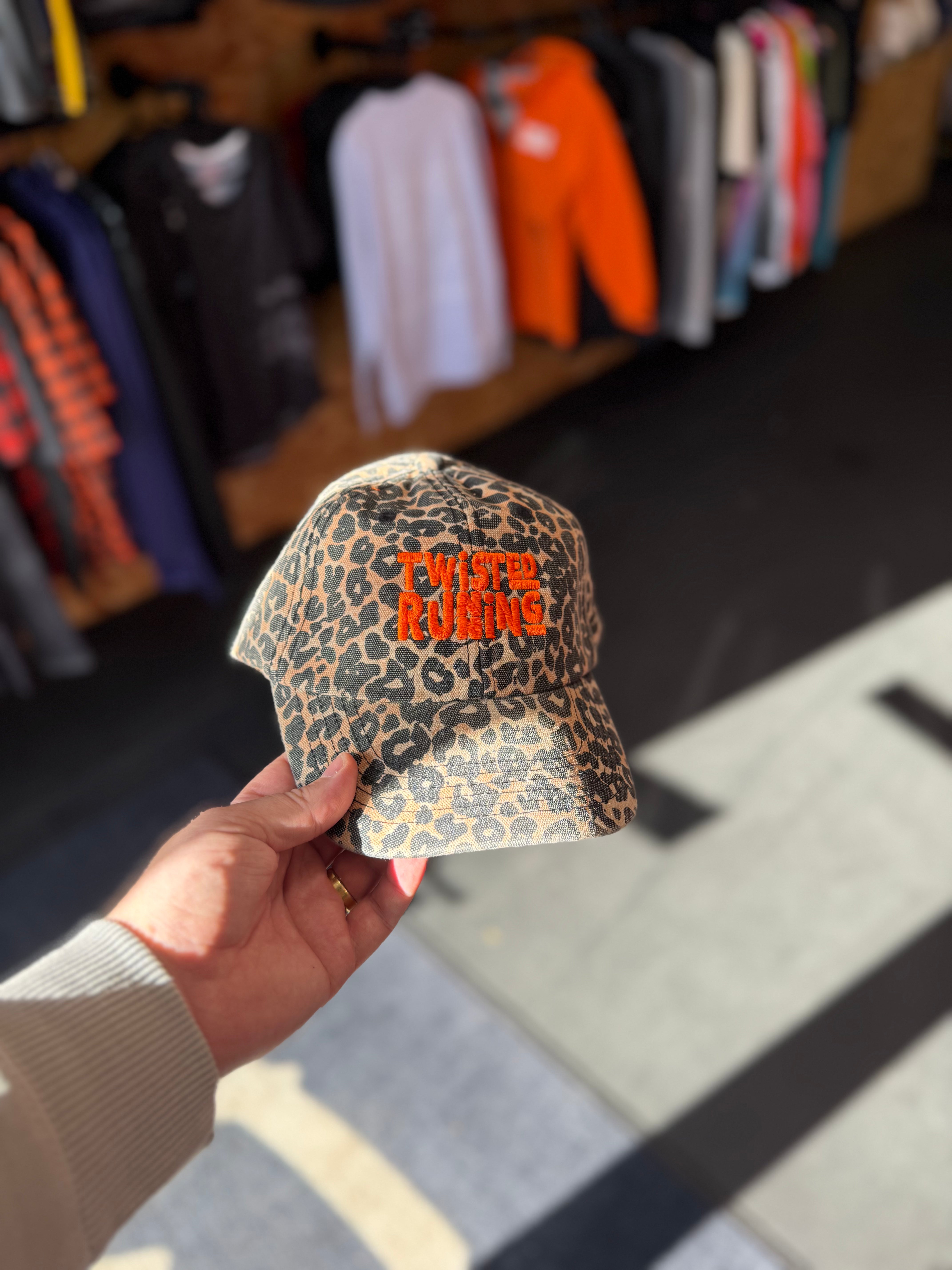Twisted Running Leopard Print 6 Panel Cap