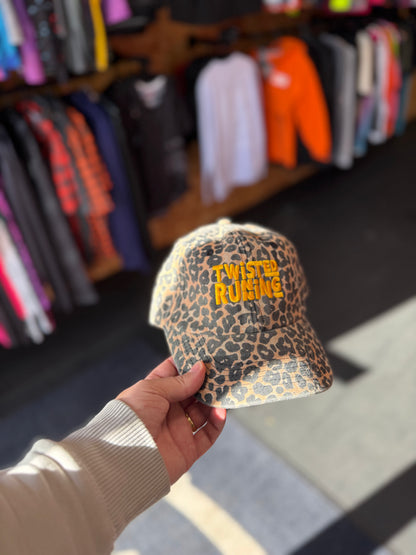 Twisted Running Leopard Print 6 Panel Cap
