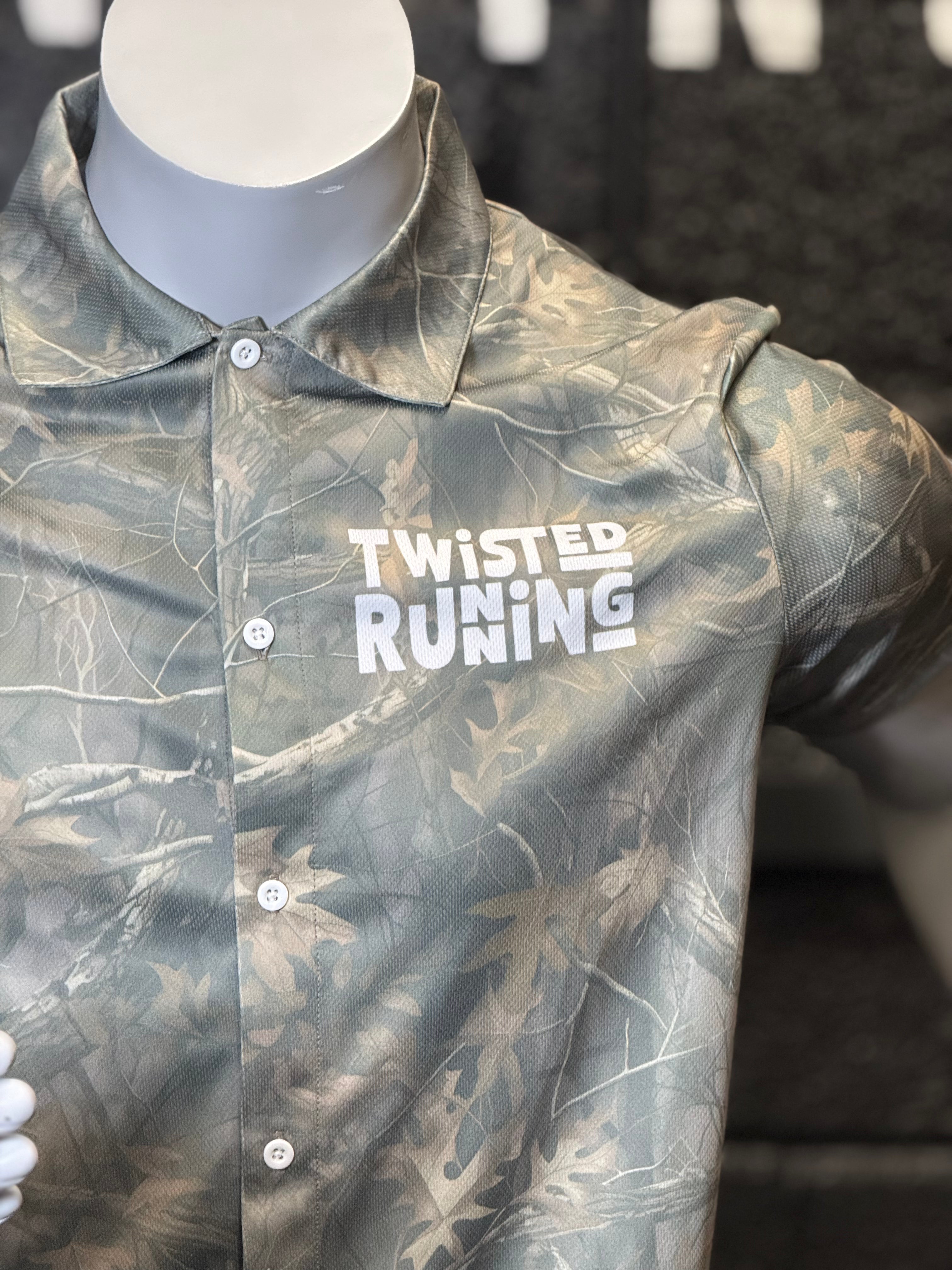 Oak Camo Button Up Technical Running Shirt