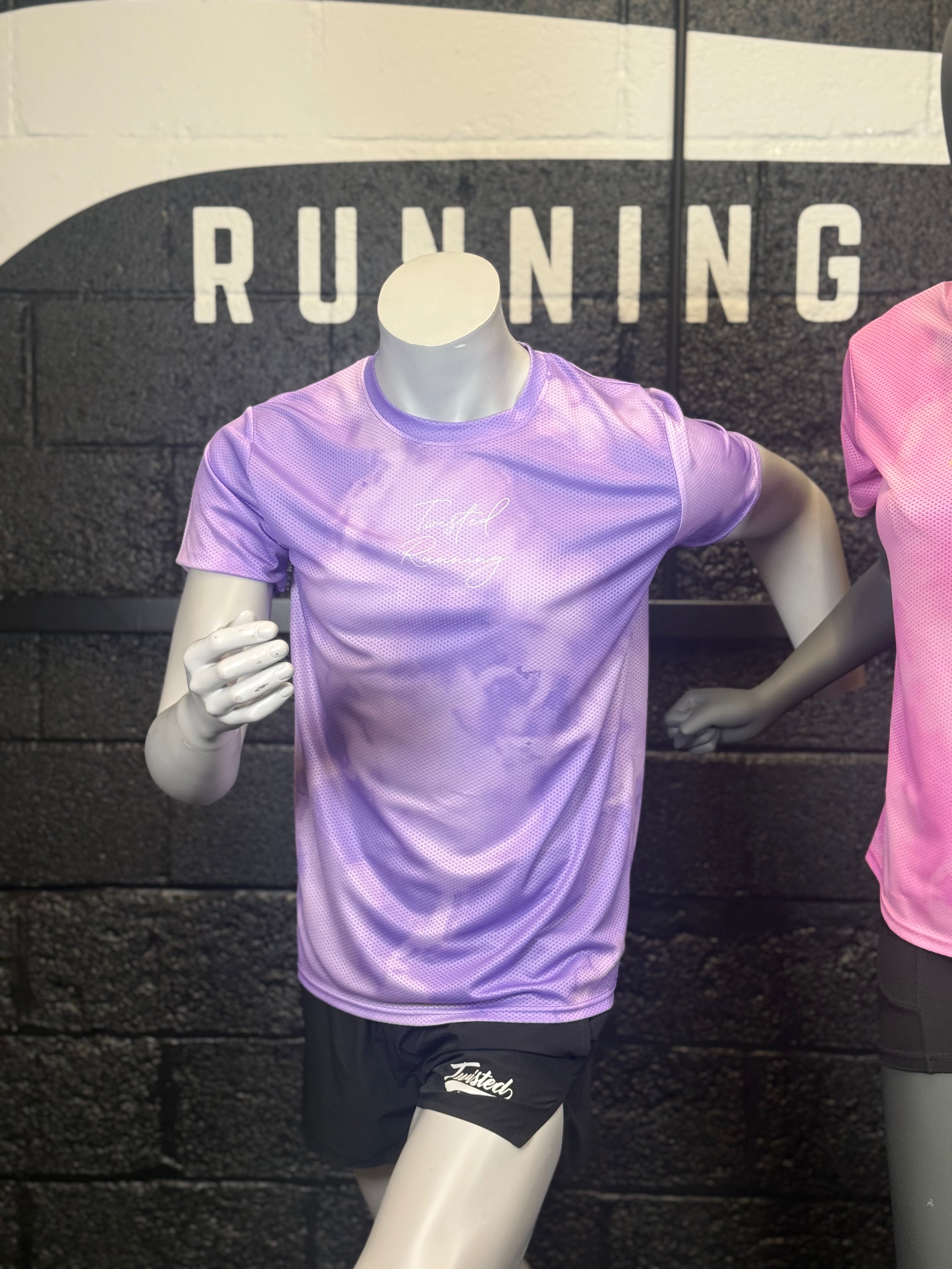 Cloudy Tie-Dye Short Sleeve Technical T-Shirt - Pale Purple