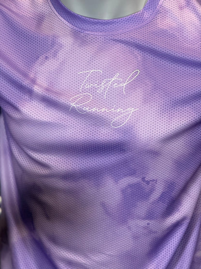 Cloudy Tie-Dye Short Sleeve Technical T-Shirt - Pale Purple