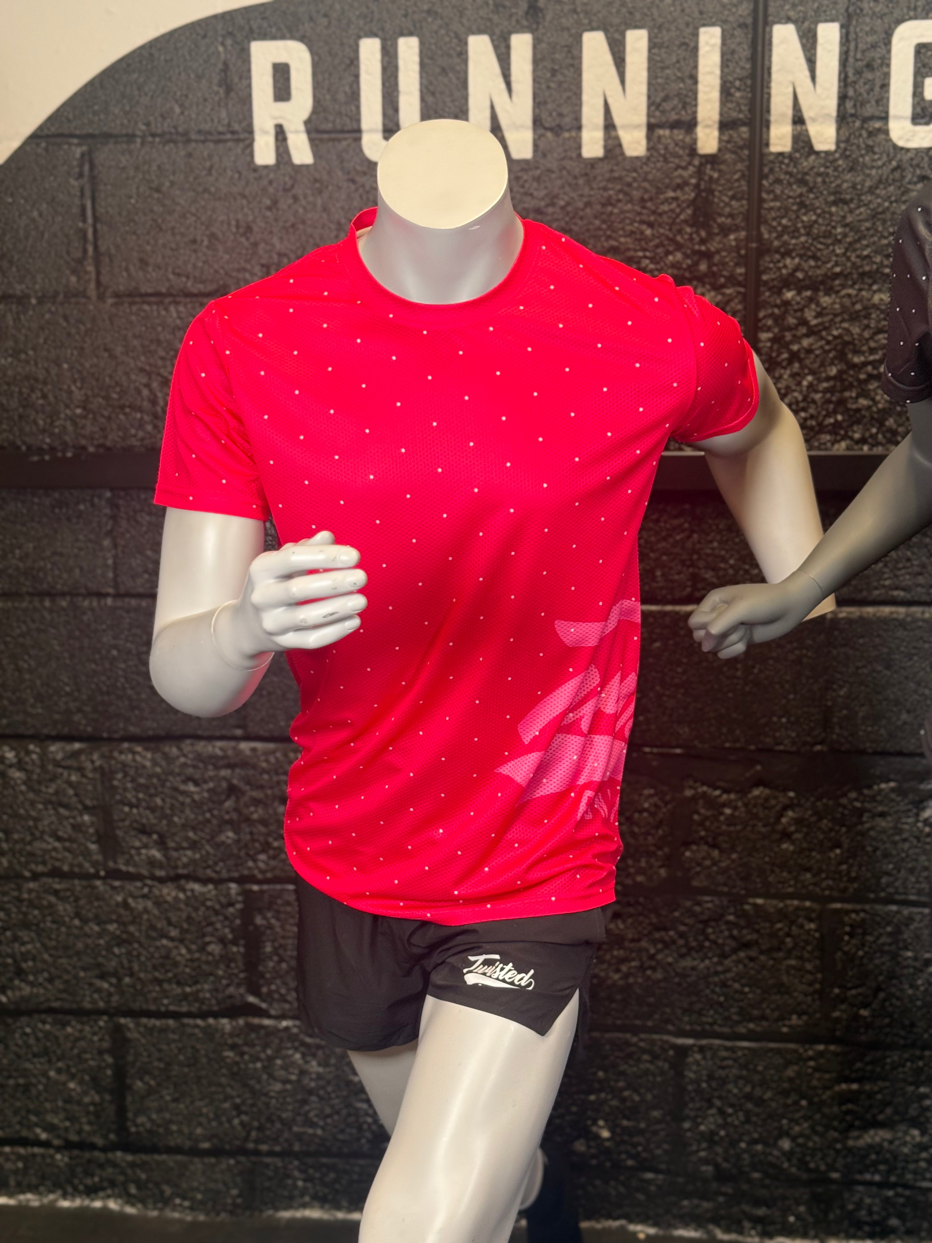 Hot Pink Polka Dot Short Sleeve Technical T-Shirt