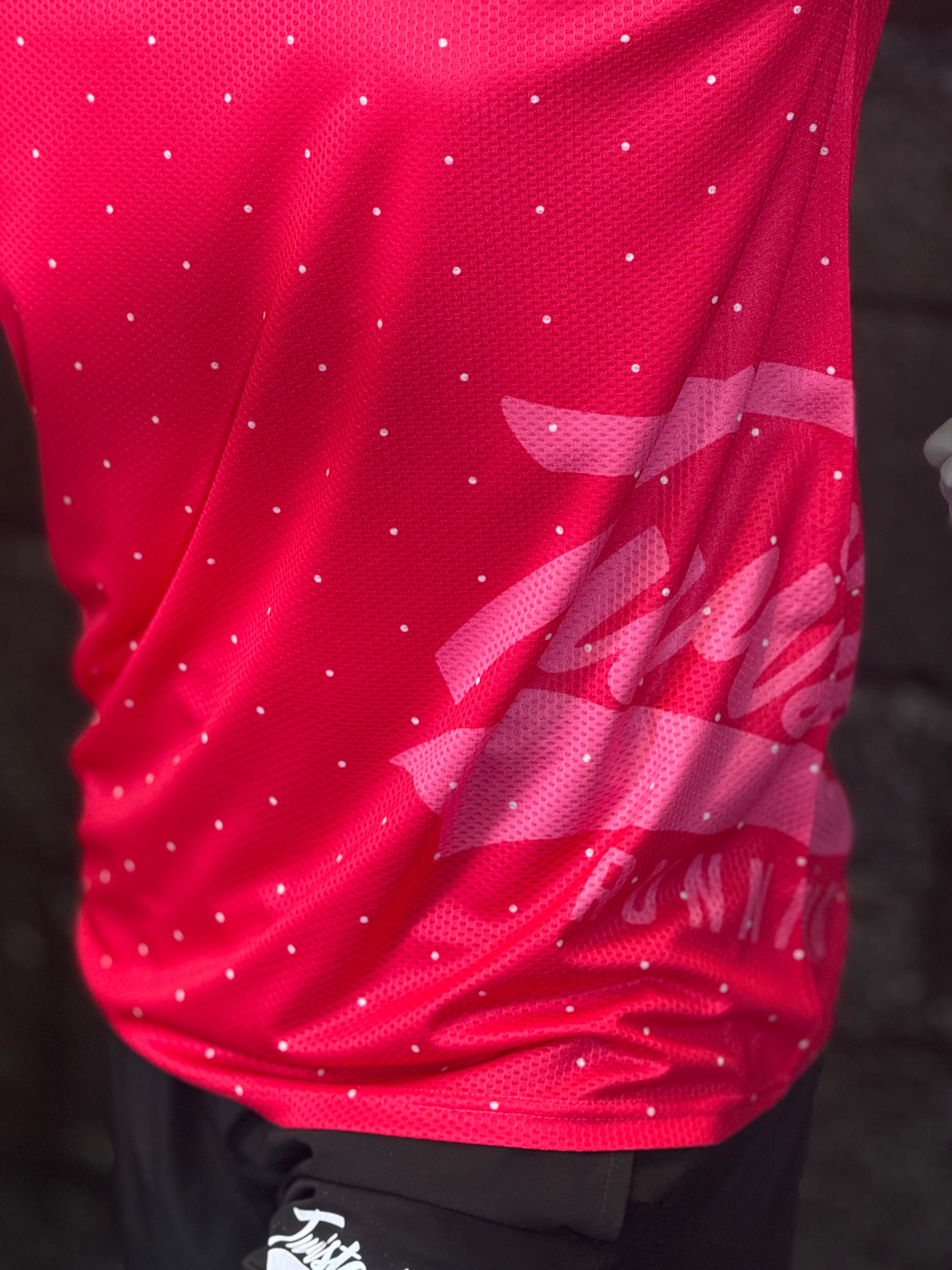 Hot Pink Polka Dot Short Sleeve Technical T-Shirt