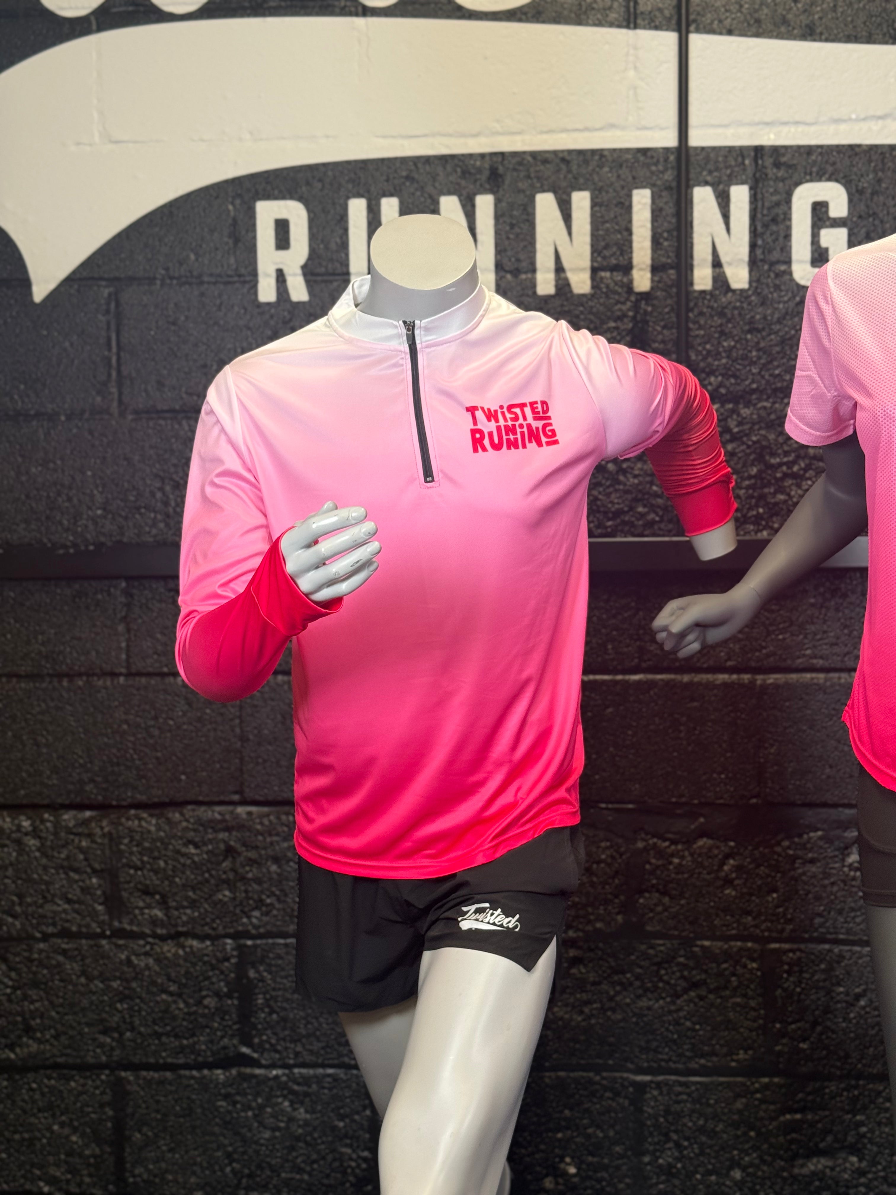 Pink Gradient 1/4 Zip Technical Top