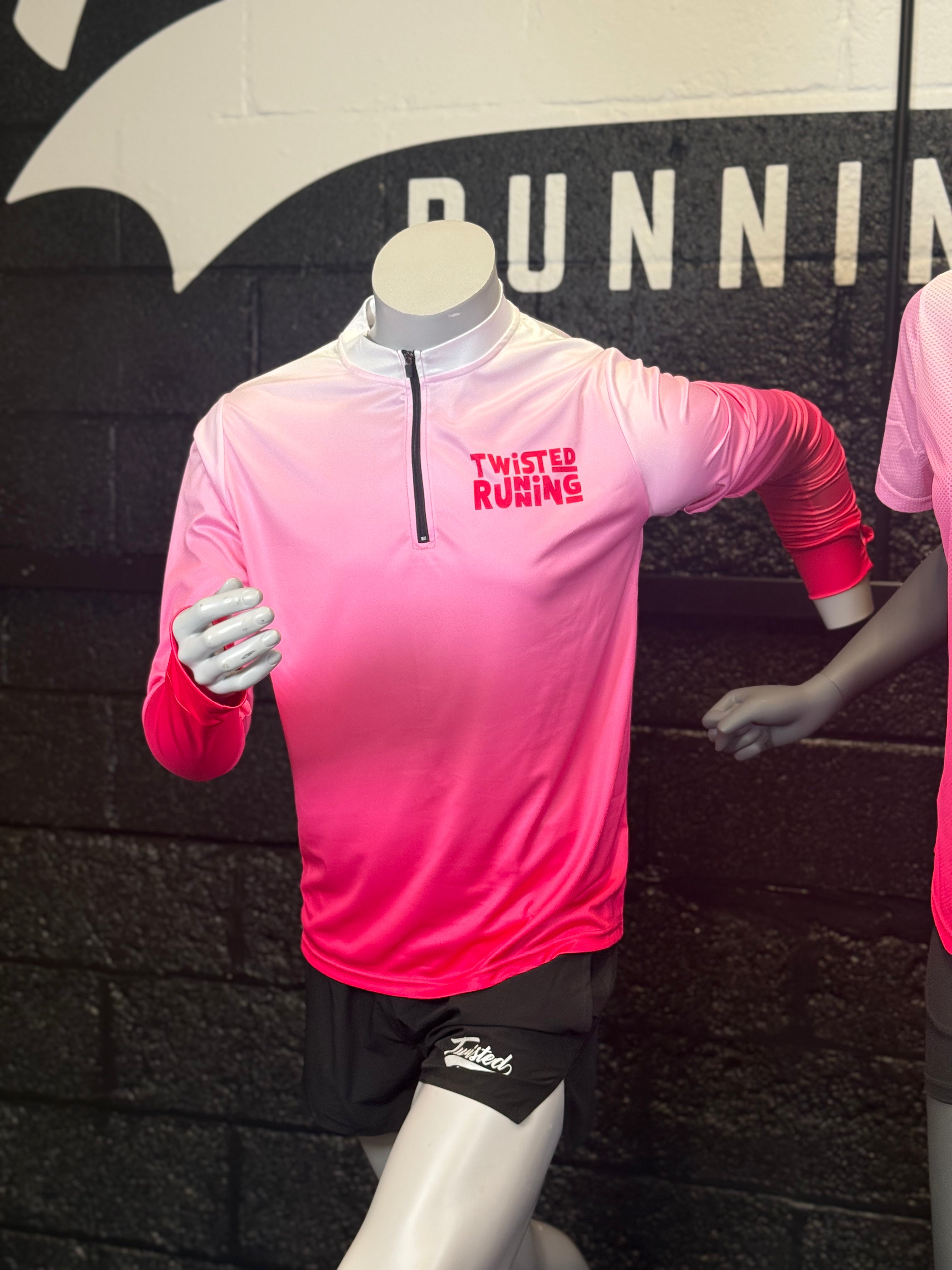 Pink Gradient 1/4 Zip Technical Top