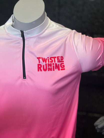 Pink Gradient 1/4 Zip Technical Top