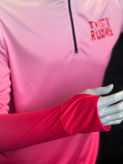 Pink Gradient 1/4 Zip Technical Top