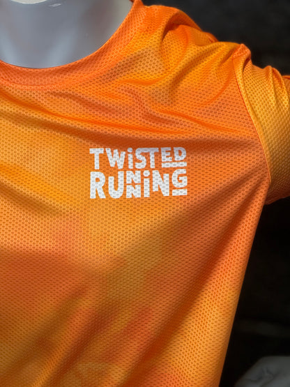 Cloudy Tie-Dye Short Sleeve Technical T-Shirt - Bright Orange