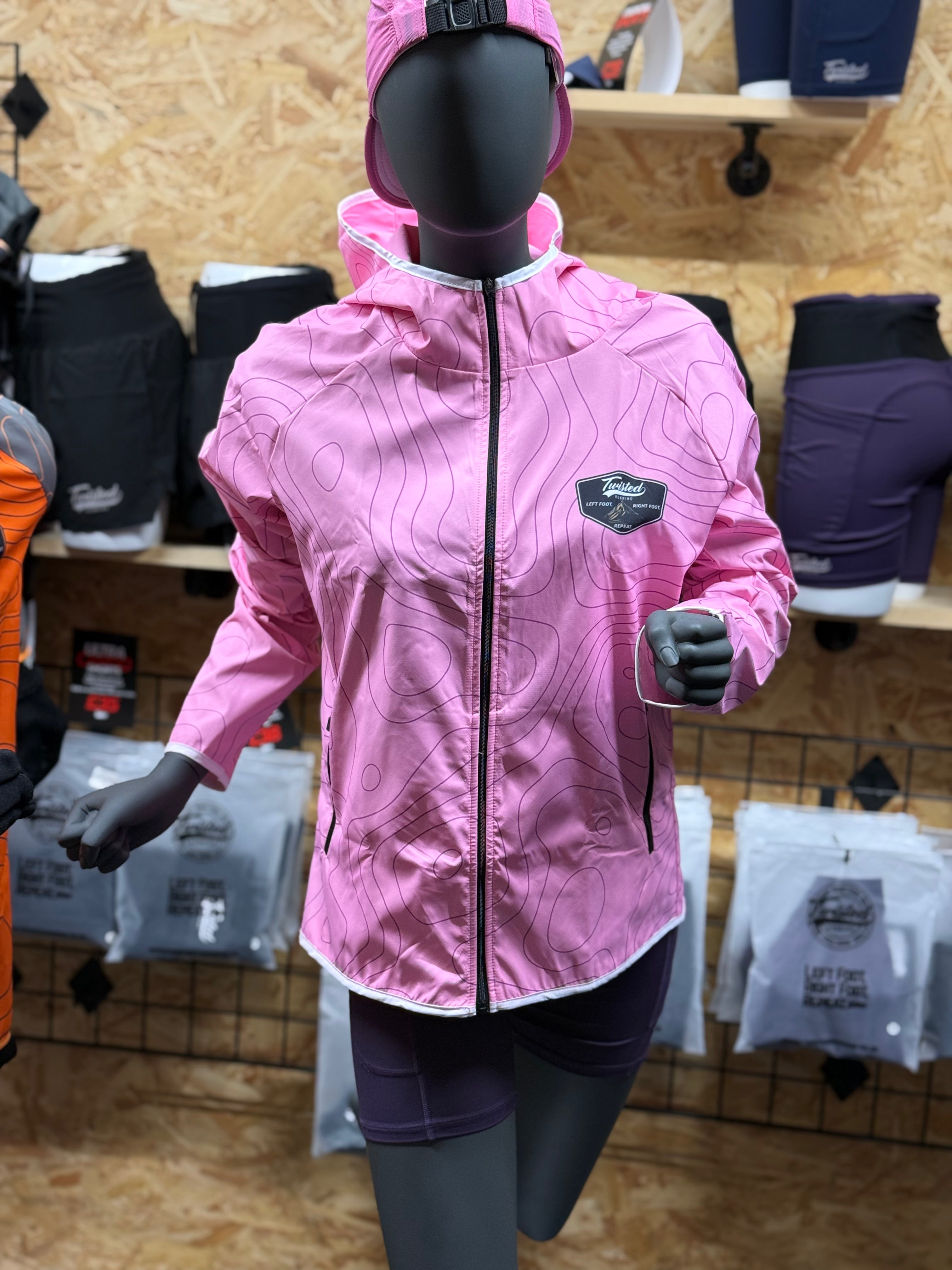 Twisted Running Topographic Windbreaker – Light Pink