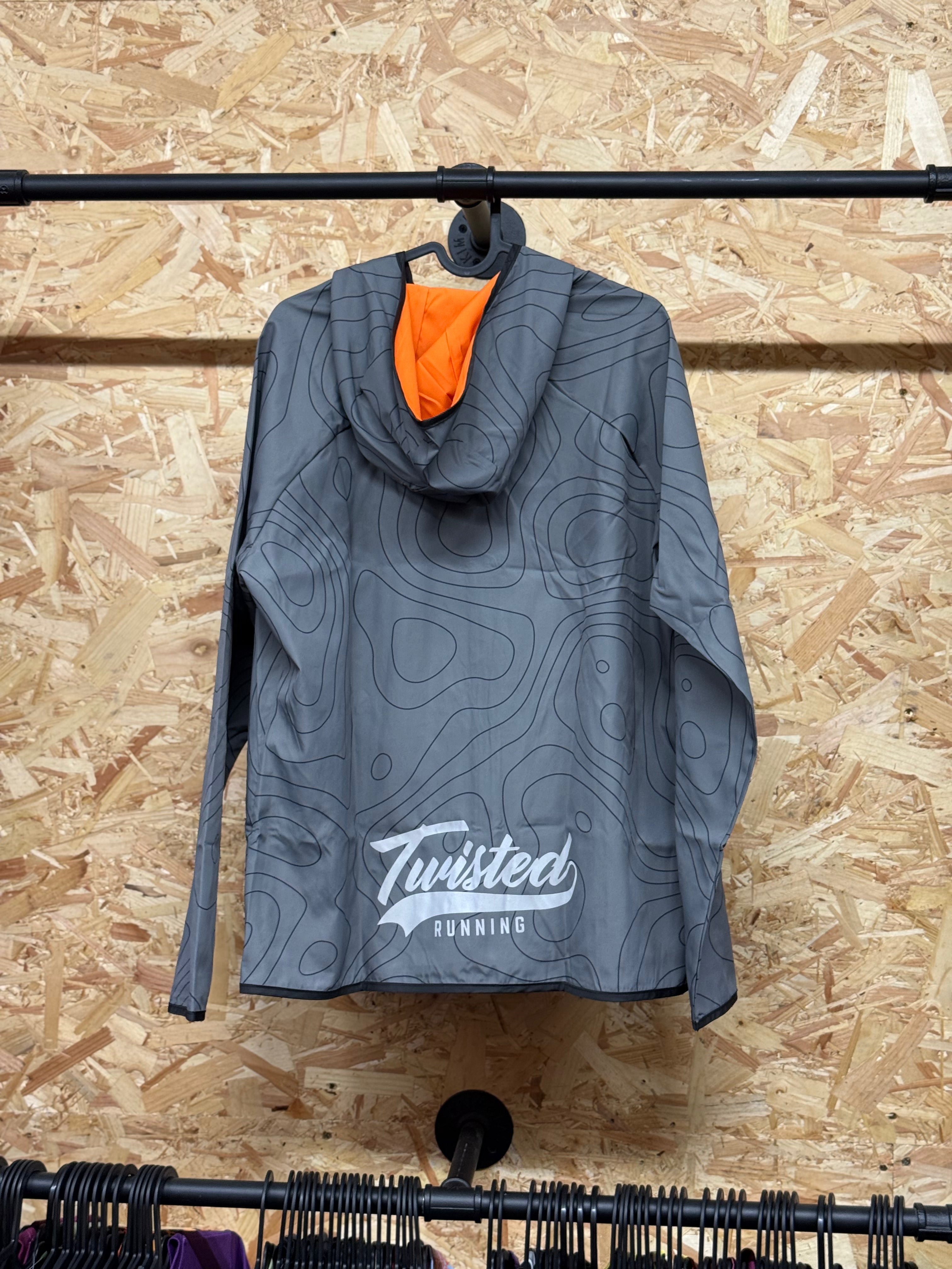 Twisted Running Topographic Windbreaker – Grey/Orange