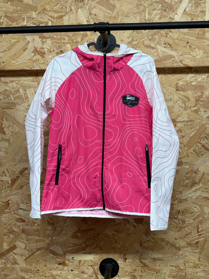 Twisted Running Topographic Windbreaker – Hot Pink/White