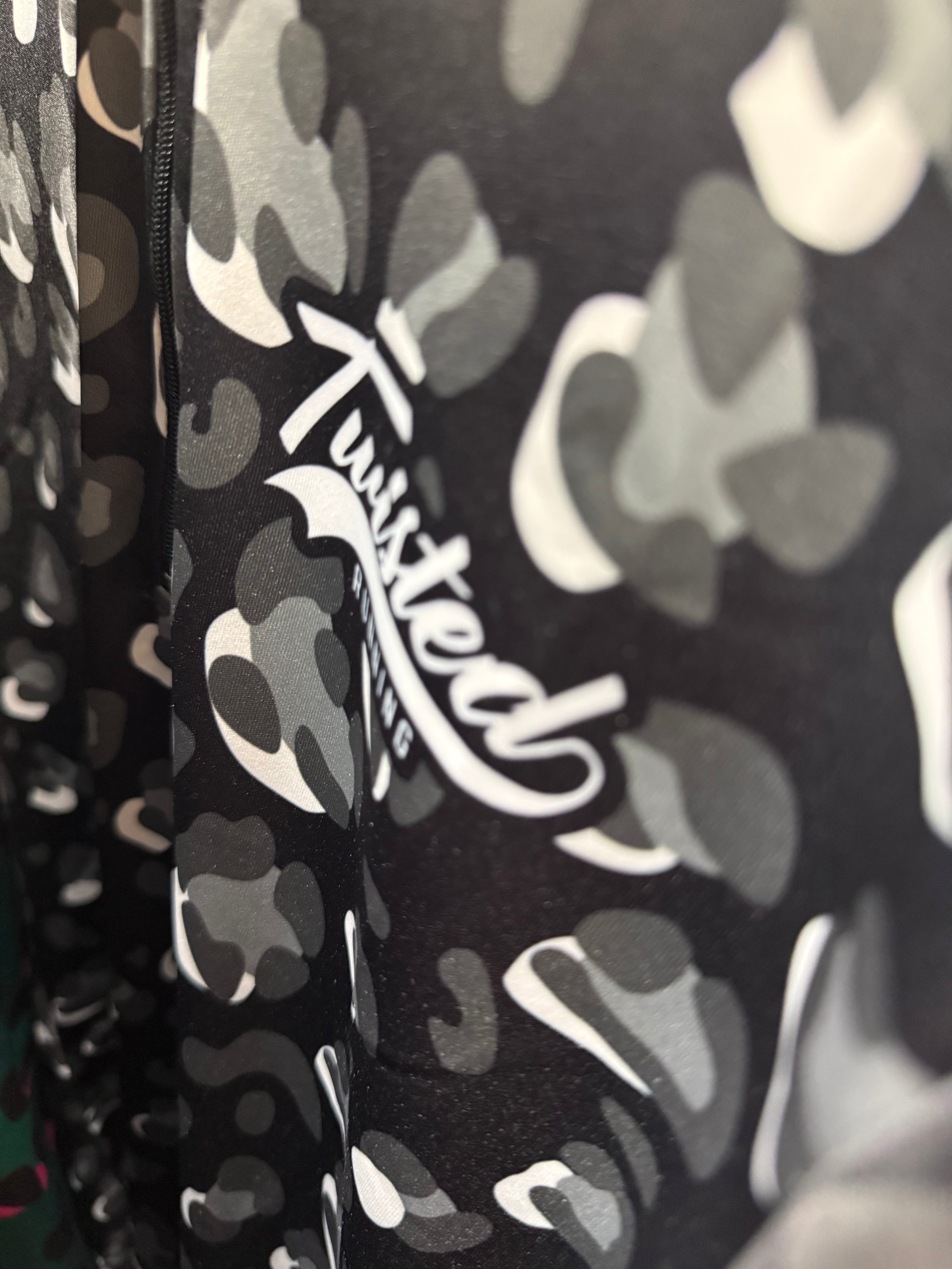 Animal Print 1/4 Zip - Black