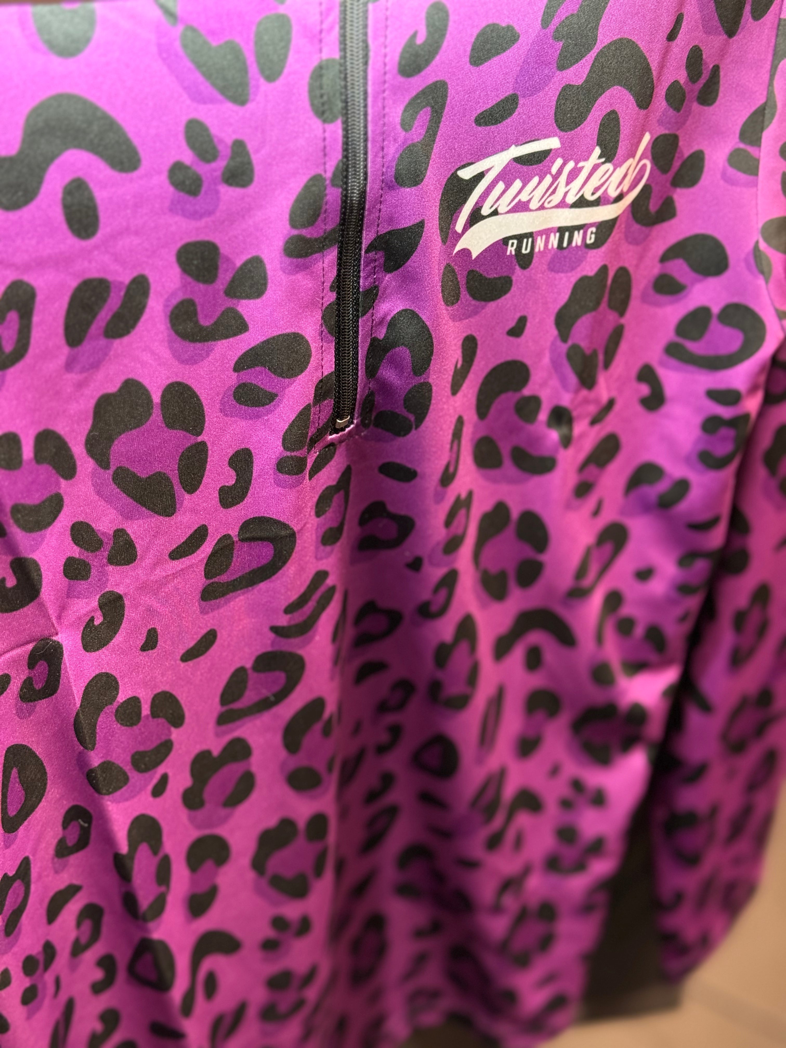 Animal Print 1/4 Zip - Purple