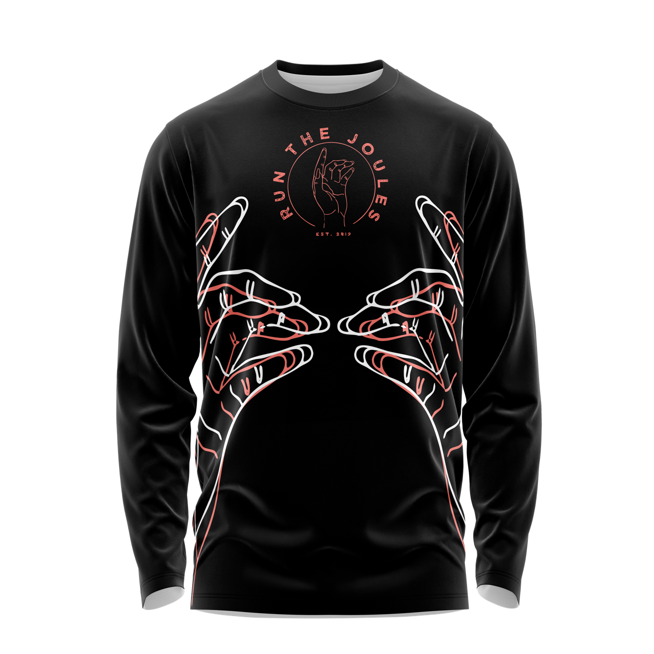 Run The Joules Long Sleeve Tee - Black/Salmon