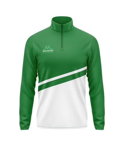 Manchester Road Runners 1/4 Zip - Green/White