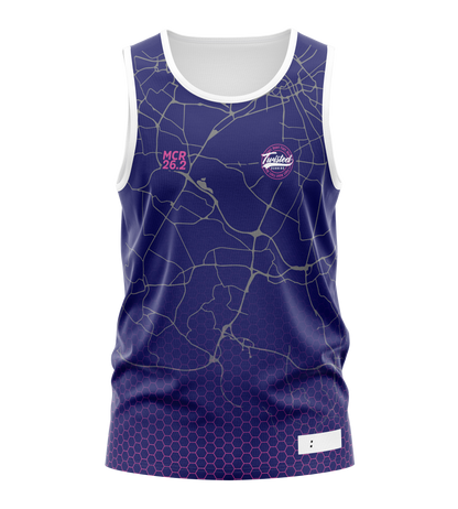 Navy/Pink Manchester 26.2 Race/Finisher Tank – A Marathon Worthy Tribute (Pre-Order) Please Read Description