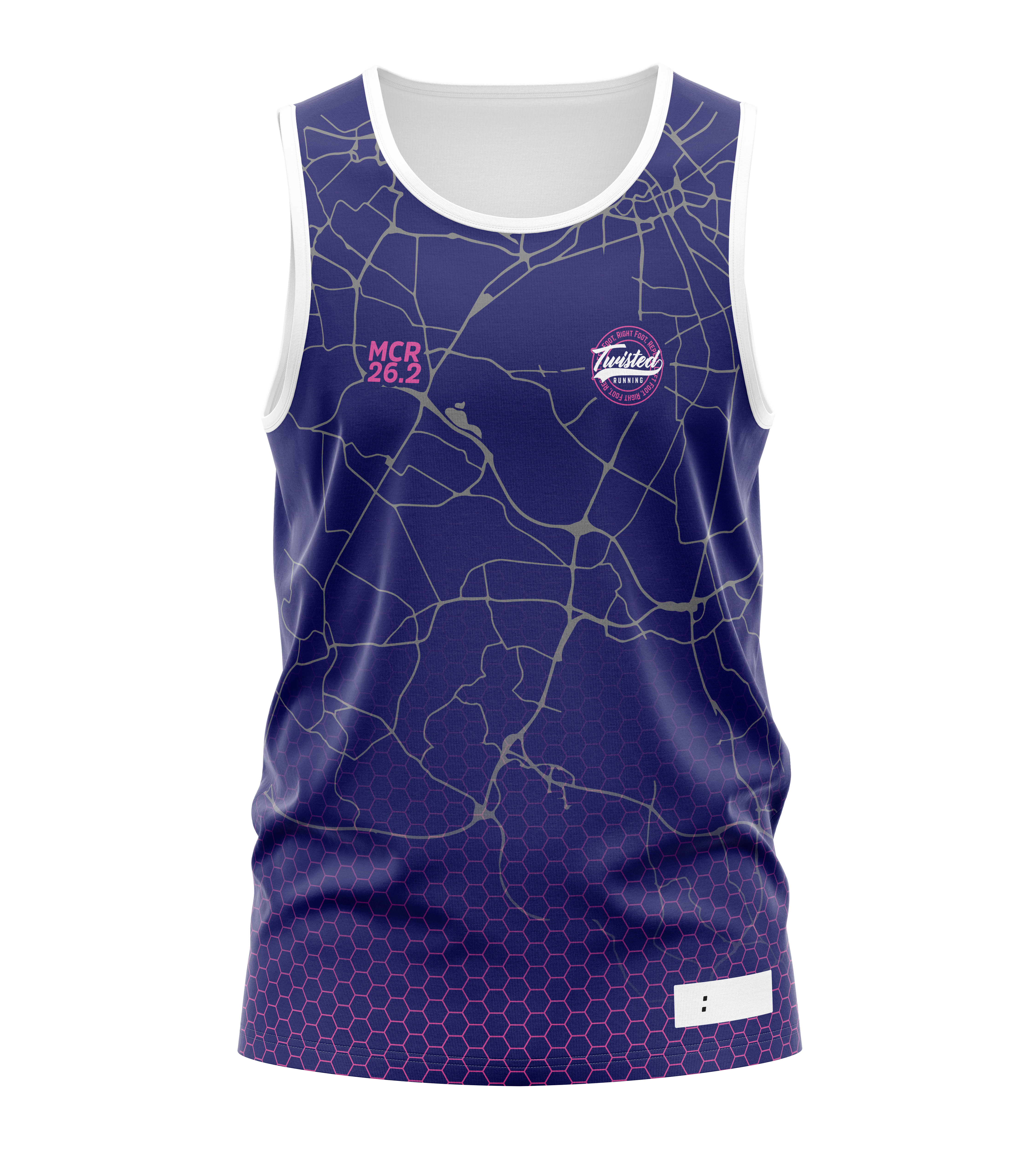 Navy/Pink Manchester 26.2 Race/Finisher Tank – A Marathon Worthy Tribute (Pre-Order) Please Read Description