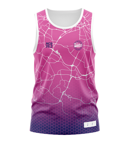 Pink/Navy Manchester 26.2 Race/Finisher Tank – A Marathon Worthy Tribute (Pre-Order) Please Read Description