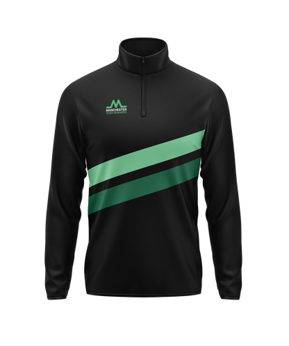 Manchester Road Runners 1/4 Zip - Black/Green