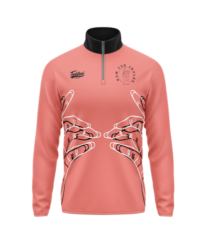 Run The Joules 1/4 Zip - Salmon/Black