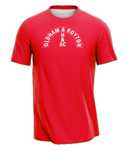 Oldham & Royton Retro T-Shirt - Red/White
