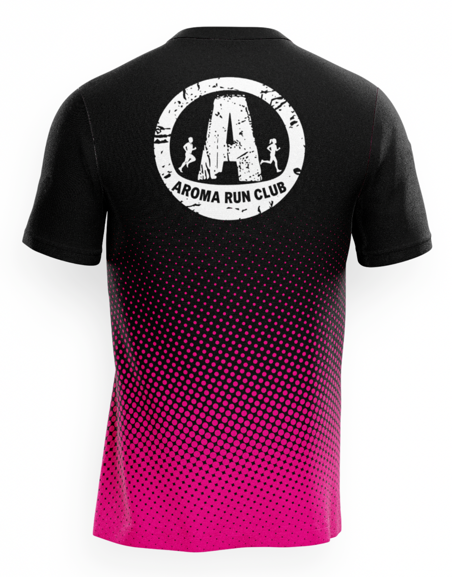 Aroma Run Club T-Shirt - Black/Pink