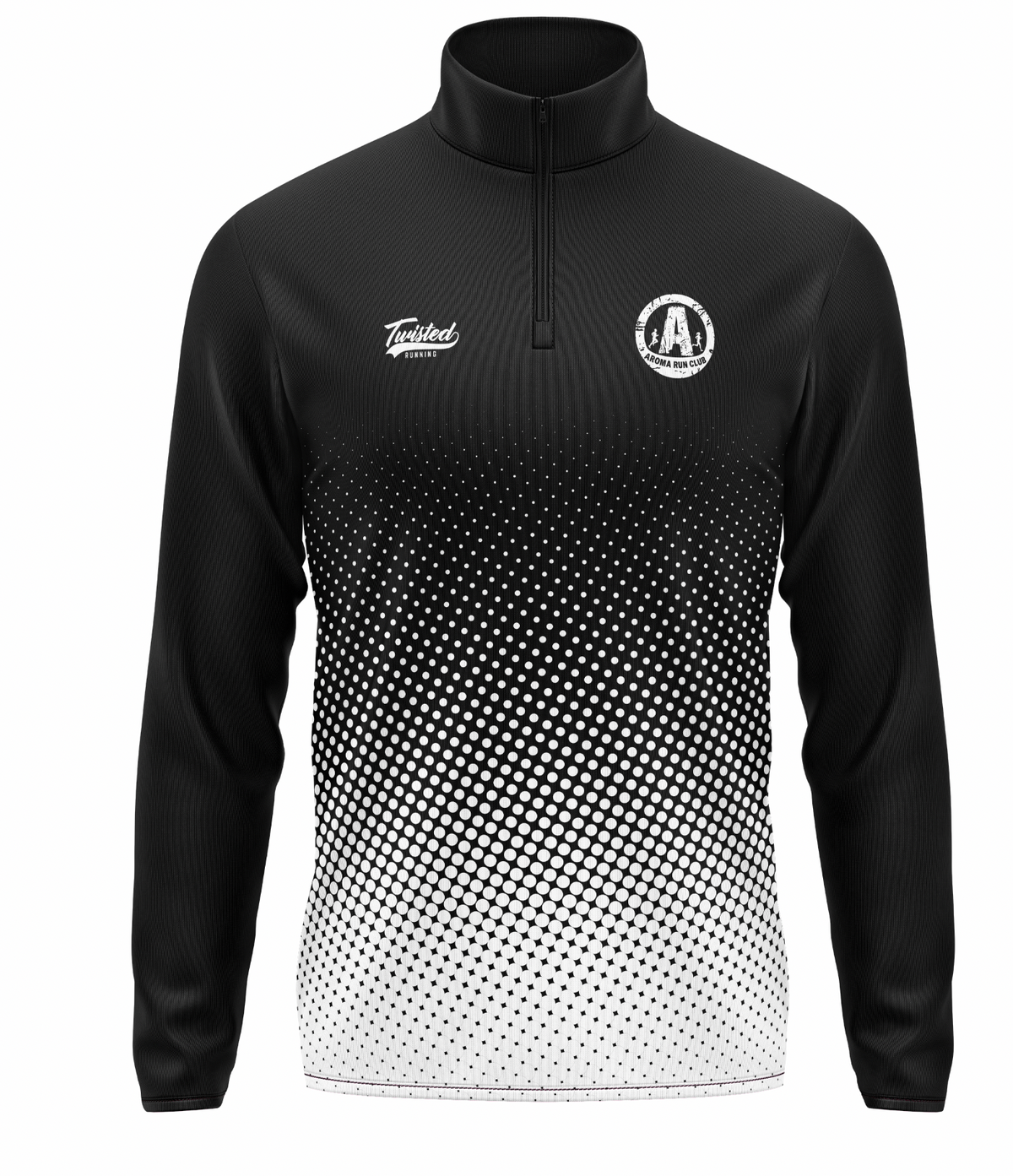 Aroma Run Club 1/4 Zip - Black/White
