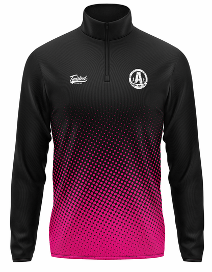 Aroma Run Club 1/4 Zip - Black/Pink
