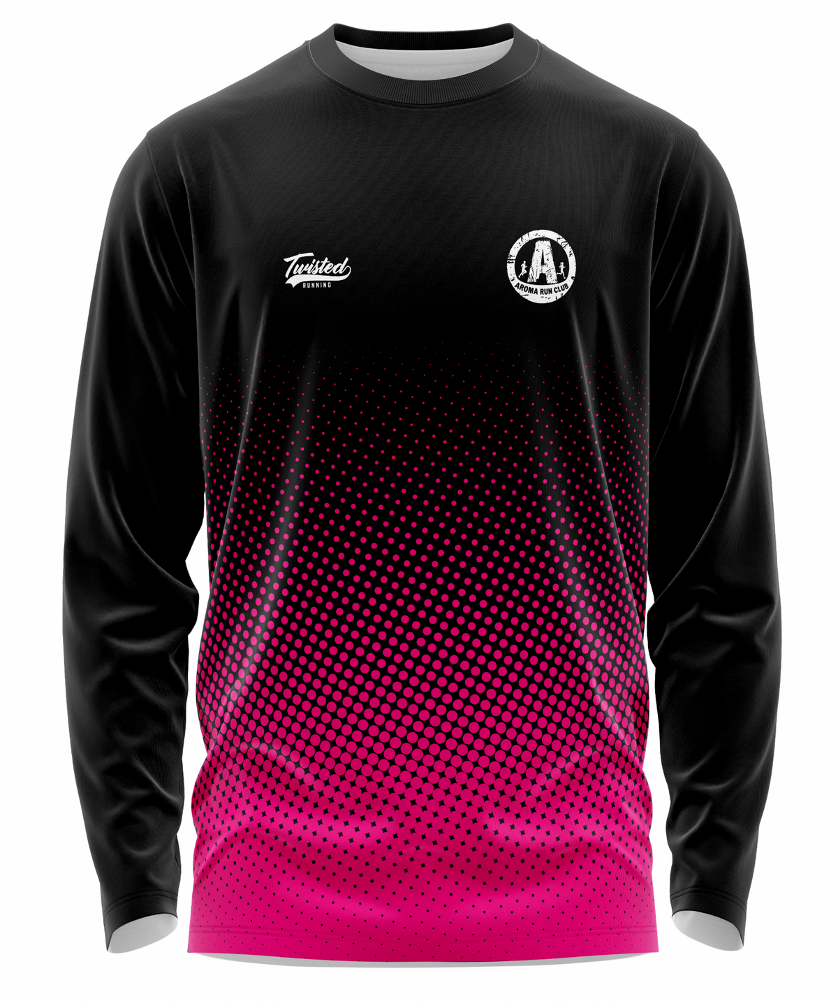 Aroma Run Club Long Sleeve Tee - Black/Pink