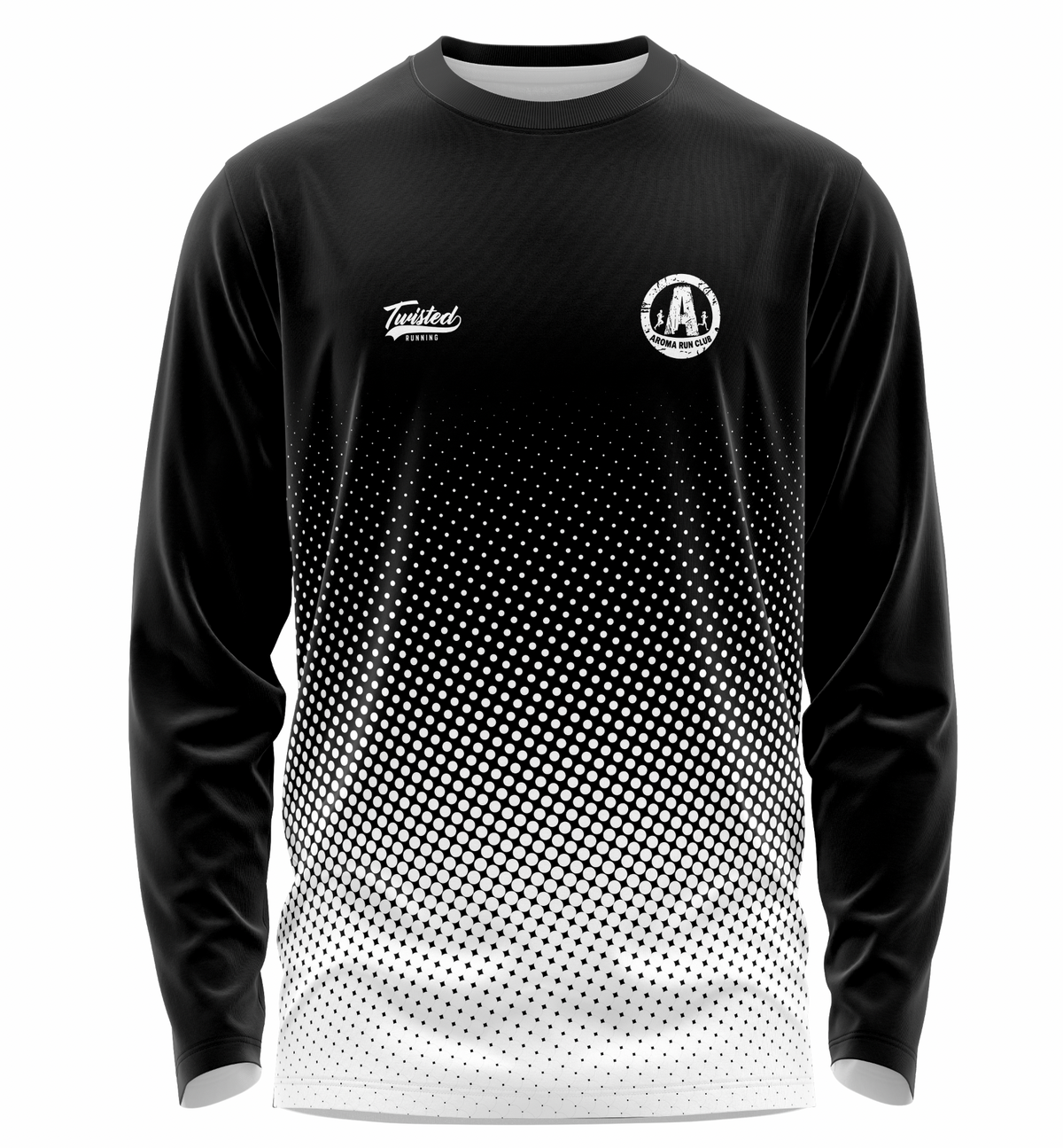 Aroma Run Club Long Sleeve Tee - Black/White