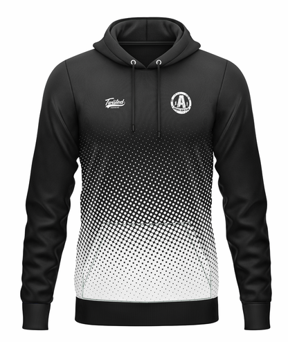 Aroma Run Club Hoodie (Polyester) - Black/White