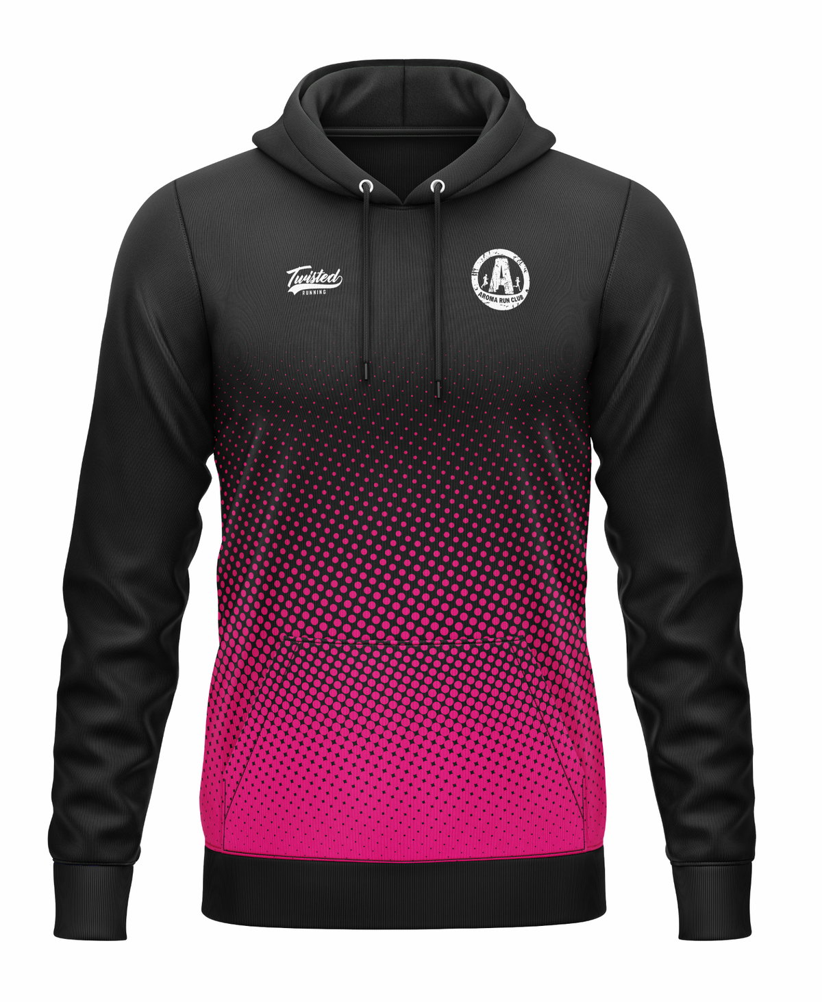 Aroma Run Club Hoodie (Polyester) - Black/Pink